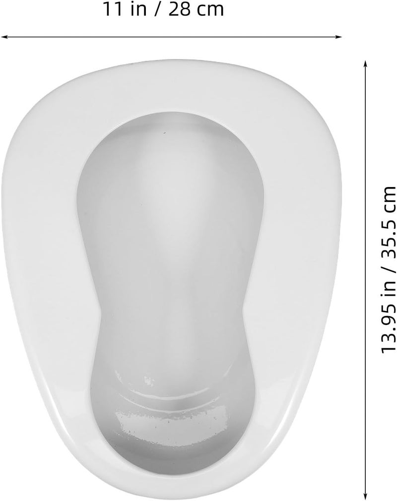 PACKOVE Enamel Bedpans for Elderly and Bedridden Patients Portable Bedside Toilets for Men and Women and Easy Access for Nighttime Use - Image 2